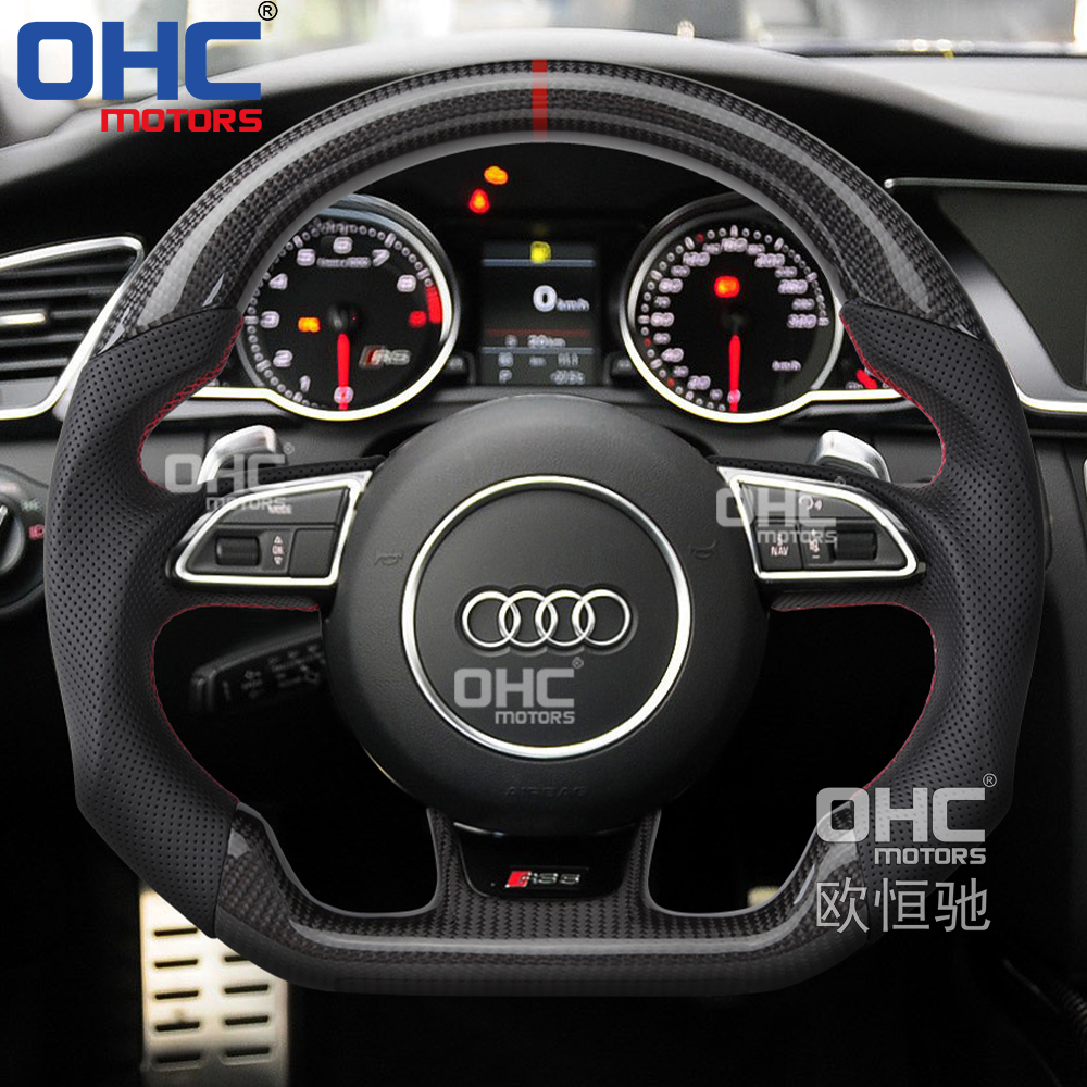 Carbon Fiber Steering Wheel For Audi RS RS3 RS4 RS5 RS6 S3 S4 S5 2012-2016 Steering Wheel Carbon Fiber 
