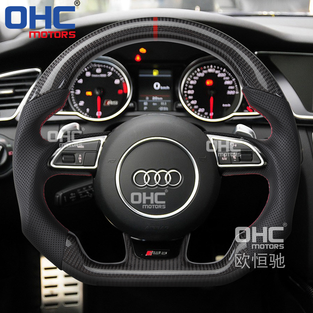 Carbon Fiber Steering Wheel For Audi RS RS3 RS4 RS5 RS6 S3 S4 S5 2012-2016 Steering Wheel Carbon Fiber 
