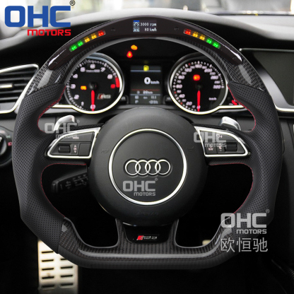 Smart LED Carbon Fiber Steering Wheel For Audi RS RS3 RS4 RS5 RS6 S3 S4 S5 2012-2016 Steering Wheel Carbon Fiber 