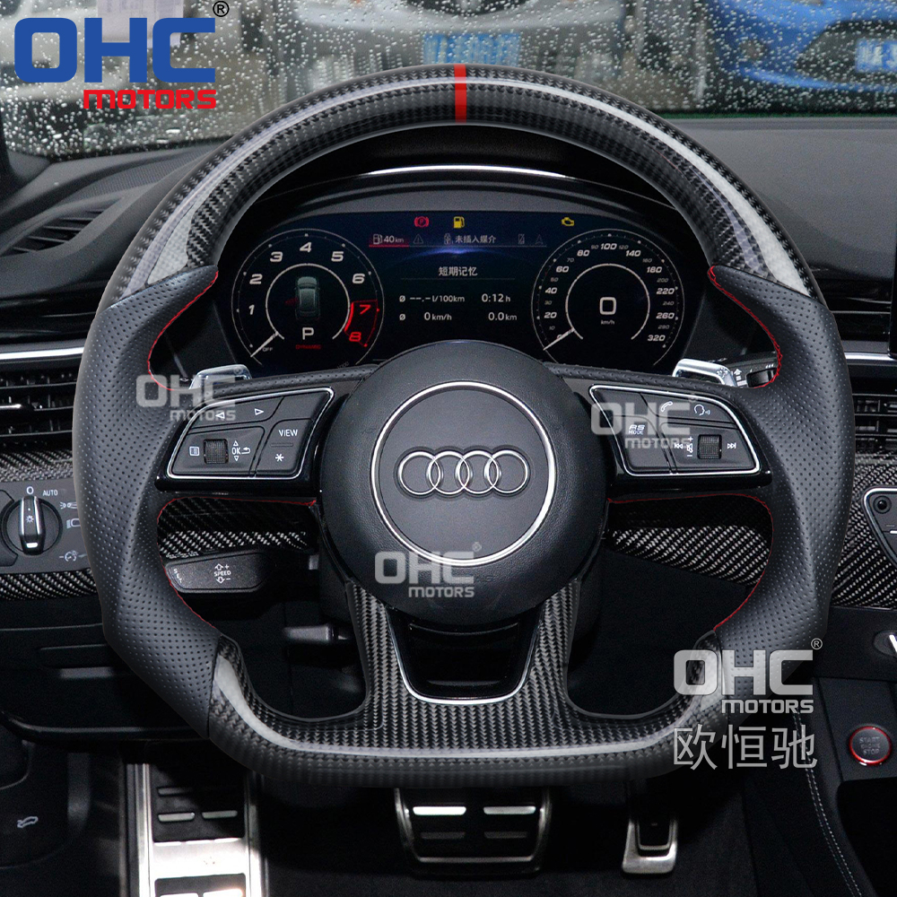 Carbon Fiber Steering Wheel For Audi RS RS3 RS4 RS5 RS6 S3 S4 S5 2017-2020 Steering Wheel Carbon Fiber 2017 2018 2019 2020 2021