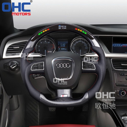 LED Carbon Fiber Steering Wheel For Audi A4 A5 S4 S5 2008-2010 Steering Wheel Carbon Fiber 