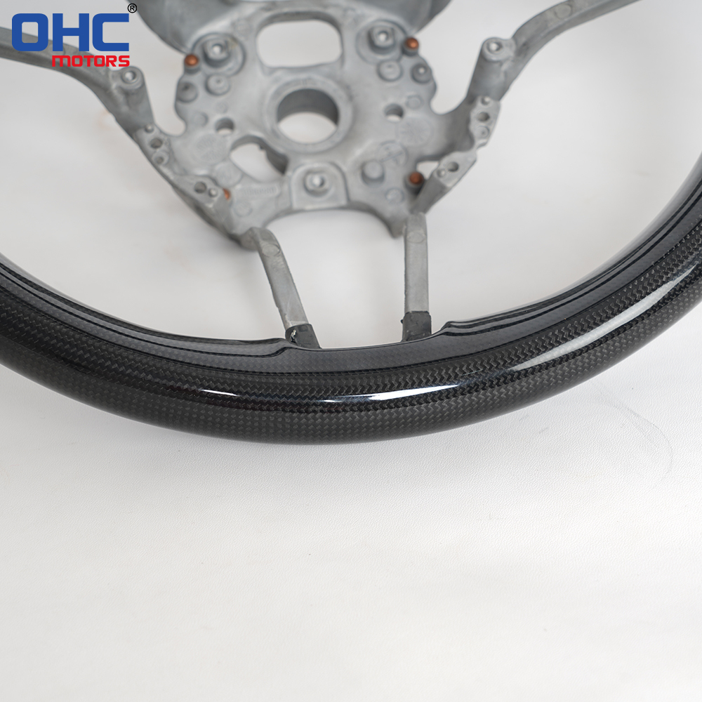 Prepreg Dry Carbon Fiber O-Shaped Steering Wheel for Porsche 911 Panamera 718 Boxster Cayenne Macan Preforated Leather Grip US STOCK