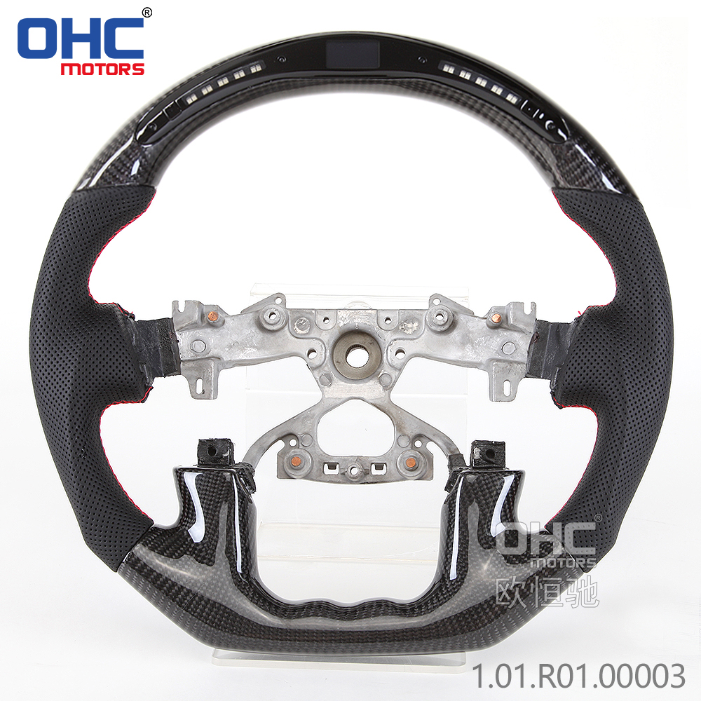 LED Racing Car Steering Wheel For Nissan Patrol Y62 Year 2015-2018/2019-2022 Carbon Fiber steering wheel