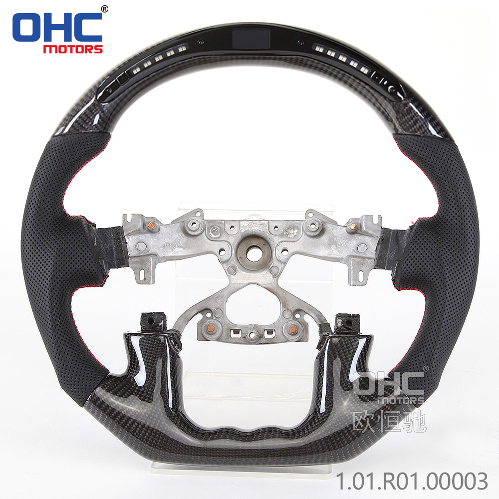LED Racing Car Steering Wheel For Nissan Patrol Y62 Year 2015-2018/2019-2022 Carbon Fiber steering wheel