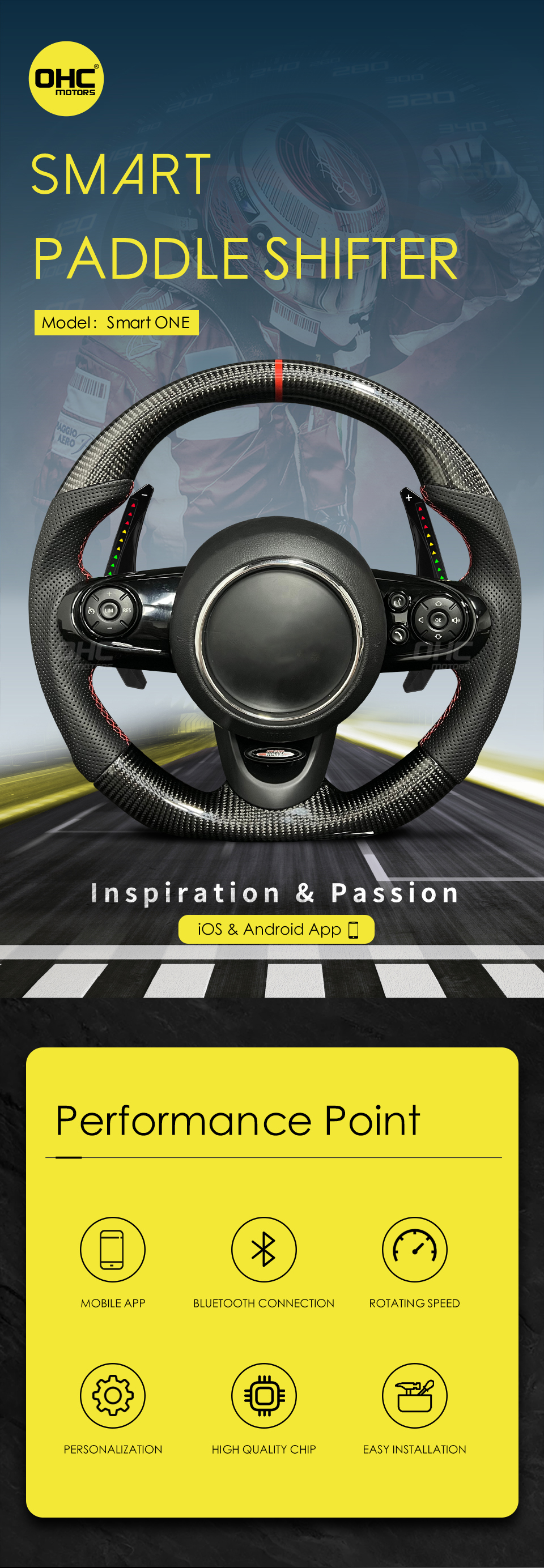 LED RPM Performance Paddle Shift for BMW MINI Cooper F54 F55 F56 F57 F60 2015 to 2022 Paddle Shift Shifter Shifters ohc motors