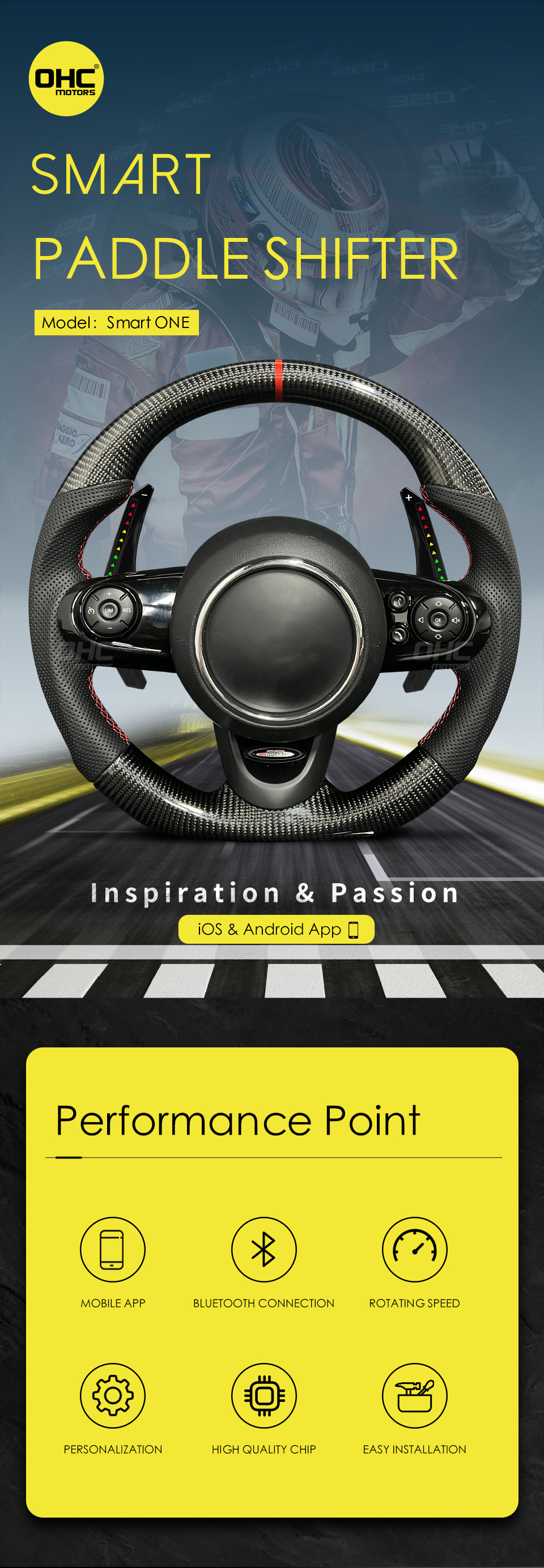 LED RPM Performance Paddle Shift for BMW MINI Cooper F54 F55 F56 F57 F60 2015 to 2022 Paddle Shift Shifter Shifters ohc motors