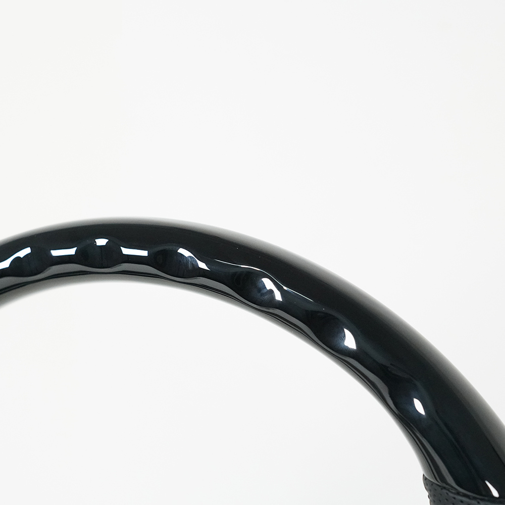 Painted Glossy Black ABS D-shape Flat-bottom Steering Wheel for Lexus ES 300 15-17 RX 350 16-20 LX 570 16-19 Preforated Leather Grip US STOCK