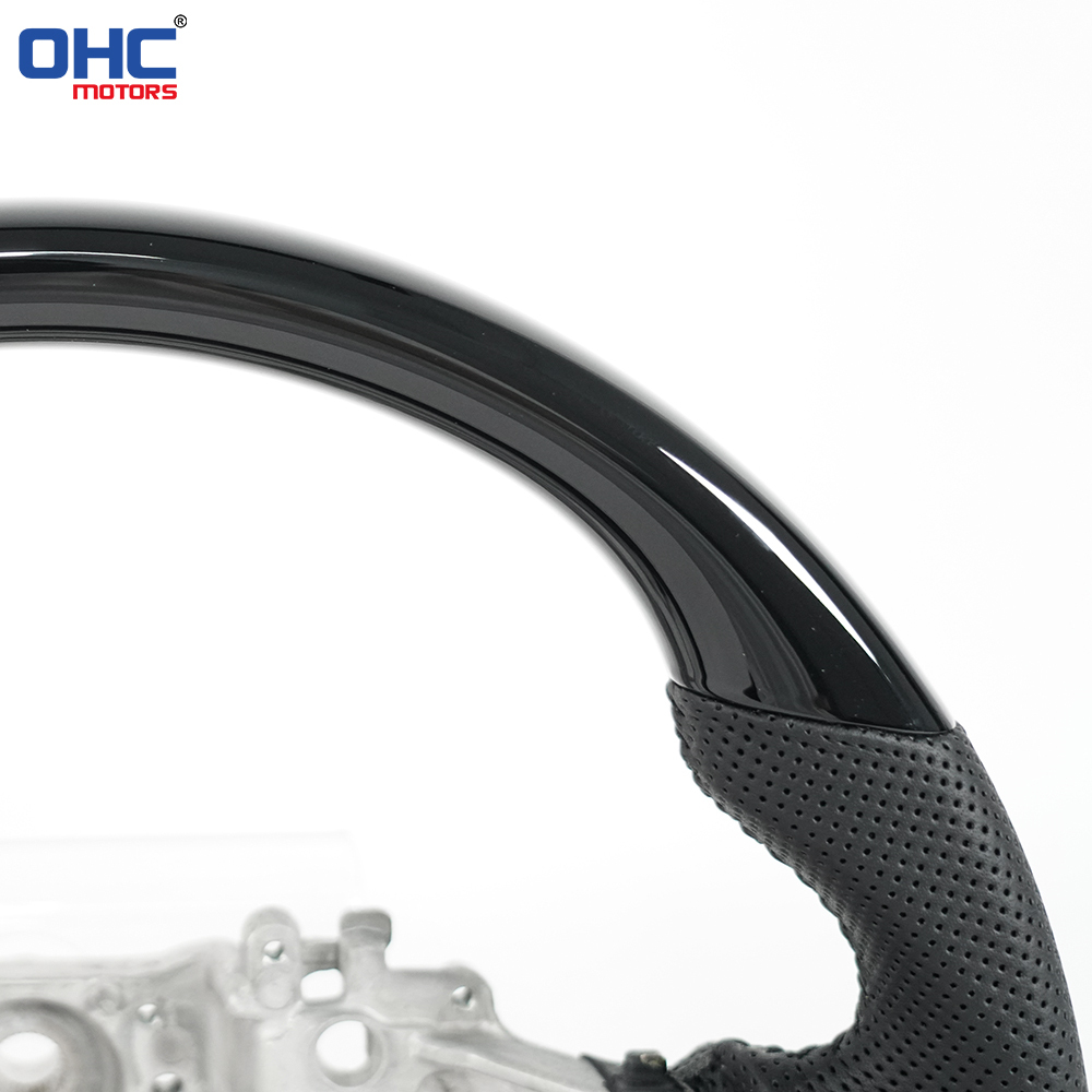 Painted Glossy Black D Shape Flat-bottom Steering Wheel for Lexus IS200t IS250 IS300 IS350 2013-2019 Preforated Leather Grip US STOCK