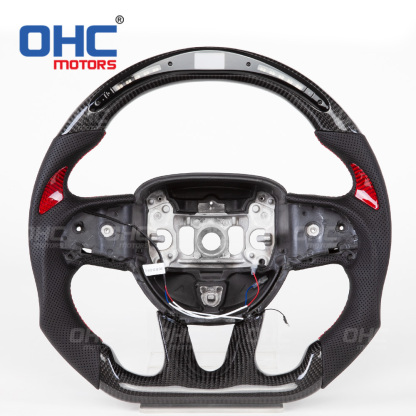 LED Carbon Fiber Steering Wheel For Dodge Challenger Hellcat Charger SRT