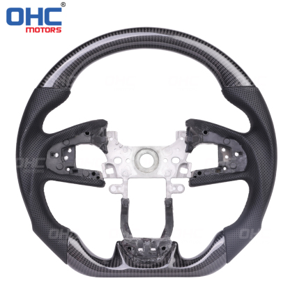 LED Racing Car Carbon Fiber Streering Wheel For HONDA CIVIC OHC MOTORS