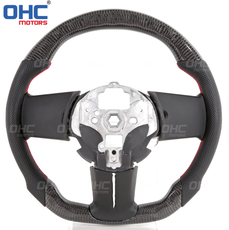 LED Carbon fiber Alcantara steering wheel for Ford mustang 2012 2013 2014 LED RPM Racing Car Carbon Fiber Steering Wheel ohc motors