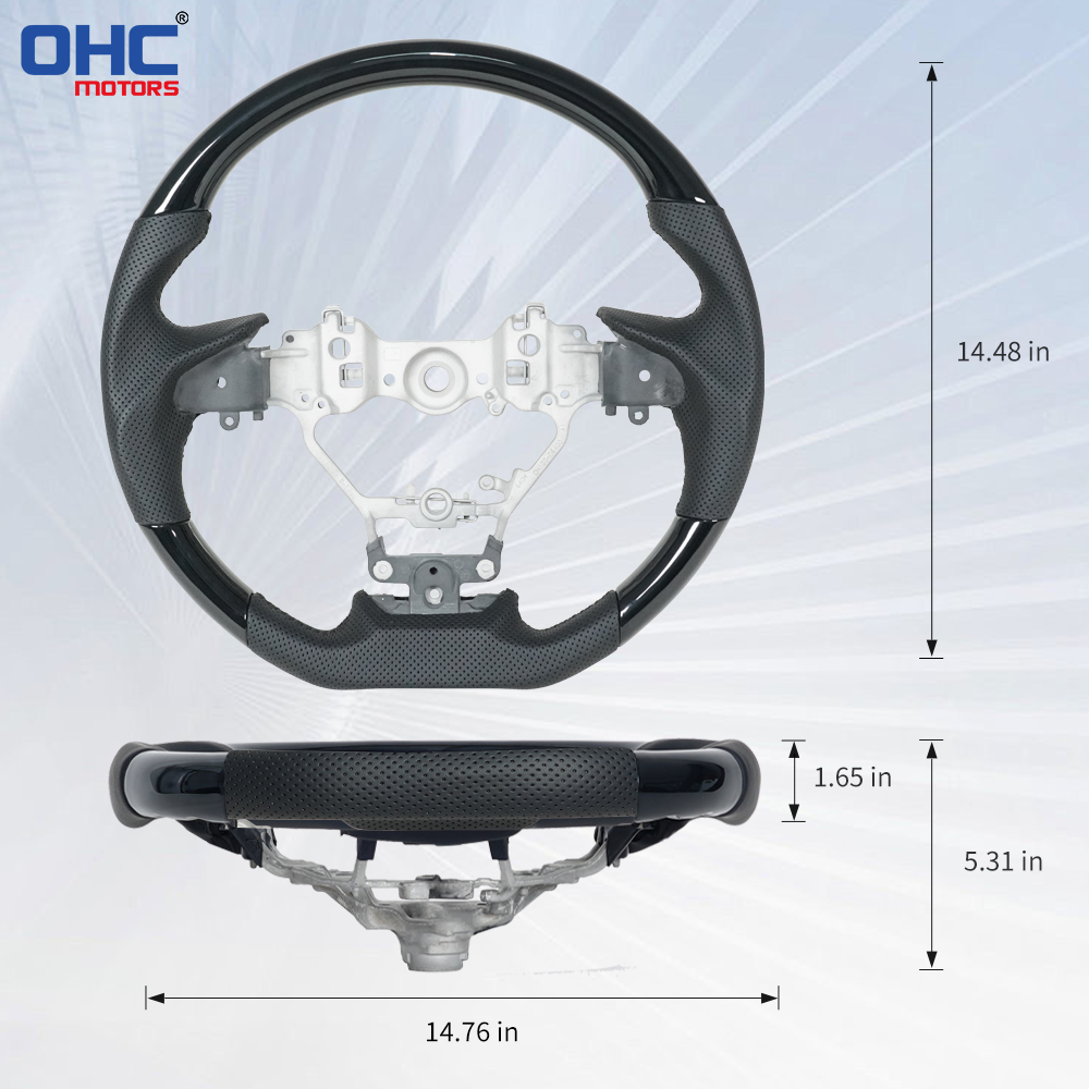 Painted Glossy Black ABS D-shape Flat-bottom Steering Wheel for Lexus ES 300 15-17 RX 350 16-20 LX 570 16-19 Preforated Leather Grip US STOCK