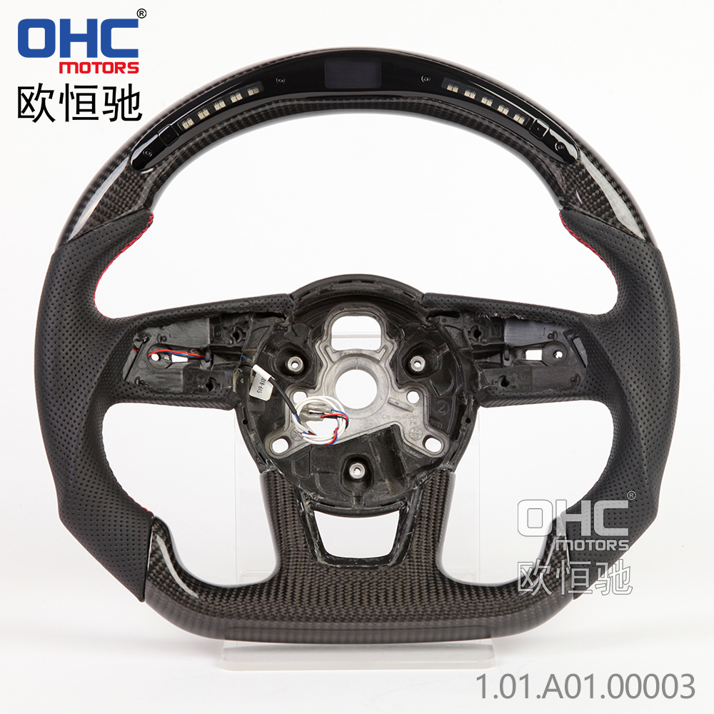 LED Carbon Fiber Steering Wheel For Audi RS RS3 RS4 RS5 RS6 S3 S4 S5 2017-2020 Steering Wheel Carbon Fiber 2017 2018 2019 2020 2021