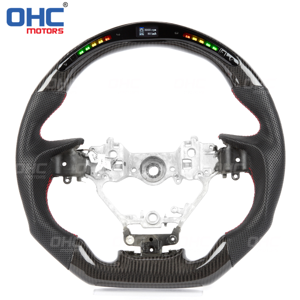 LED Carbon Fiber Steering Wheel fit for Lexus ES RX LX LM GS Steering Wheel Carbon Fiber OHC Motors