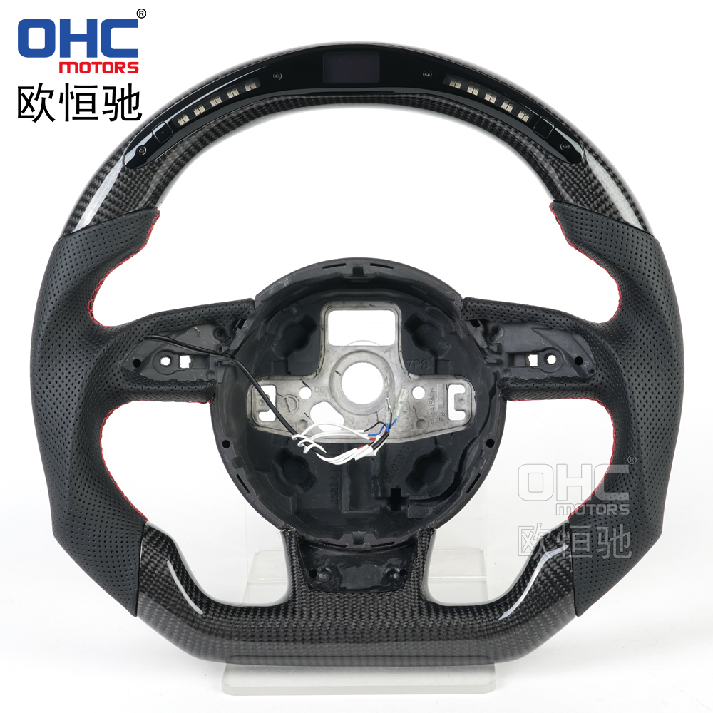 Smart LED Carbon Fiber Steering Wheel For Audi RS RS3 RS4 RS5 RS6 S3 S4 S5 2012-2016 Steering Wheel Carbon Fiber 