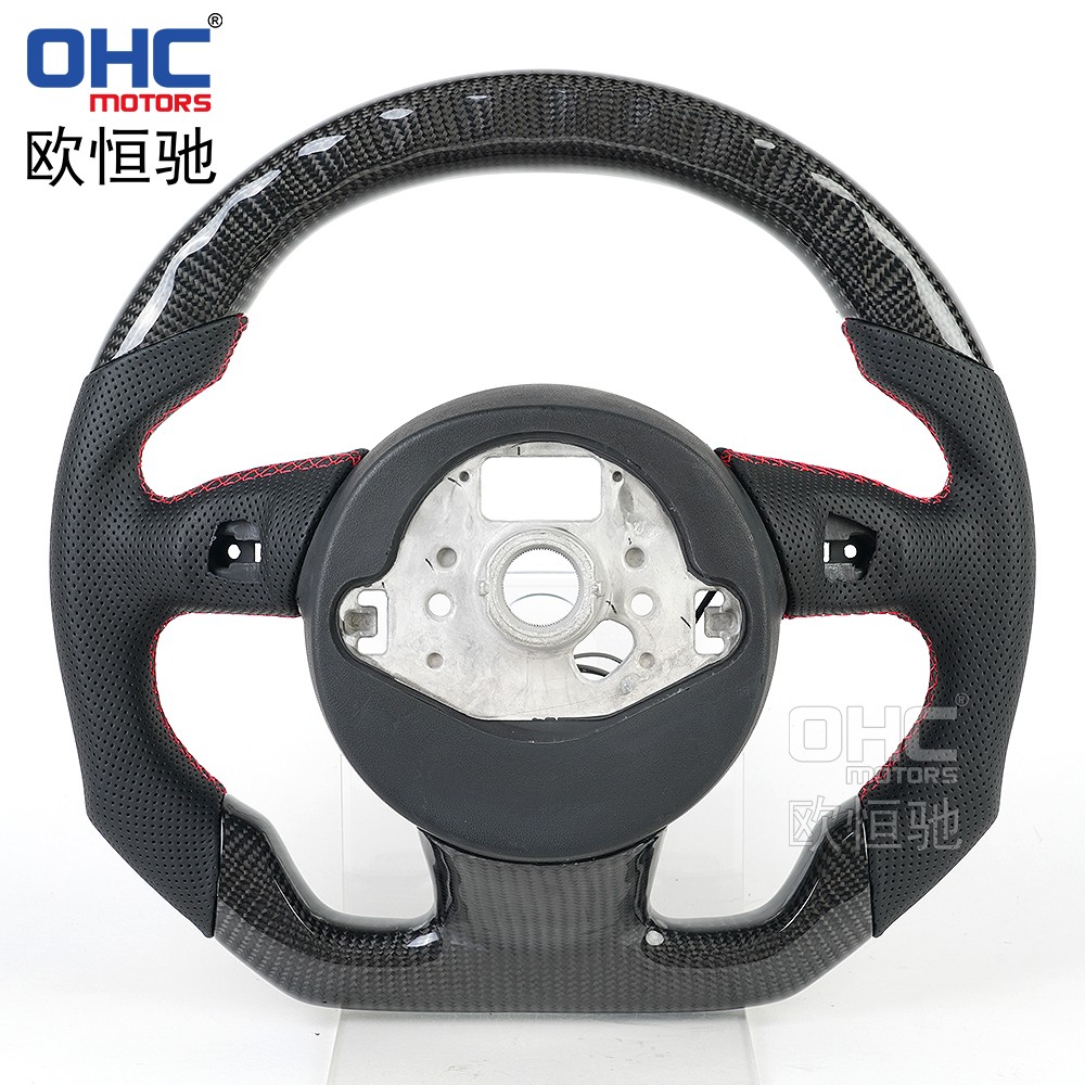 Smart LED Carbon Fiber Steering Wheel For Audi RS RS3 RS4 RS5 RS6 S3 S4 S5 2012-2016 Steering Wheel Carbon Fiber 