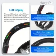 2015-2022 HELLCAT Carbon Fiber Steering Wheel with LED Display - Lightweight, High-Strength & Breathable Faux Leather Grip, Hole Faux Leather, Racing