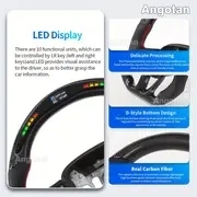 2015-2022 HELLCAT Carbon Fiber Steering Wheel with LED Display - Lightweight, High-Strength & Breathable Faux Leather Grip, Hole Faux Leather, Racing