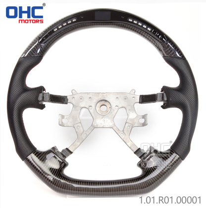 LED Carbon Fiber Steering Wheel For Nissan Patrol Y61 Car steering wheel Carbon Fiber ohc motors