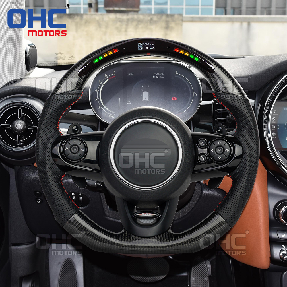 LED Steering Wheel For BMW mini F56 M performance LED Racing Car Carbon Fiber Steering Wheel ohc motors