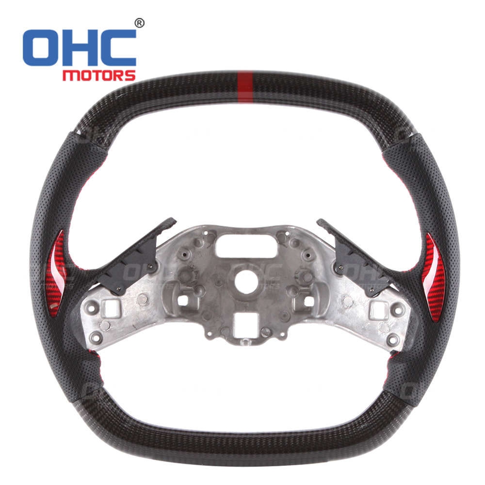 Real Carbon Fiber Steering Wheel For Chevrolet Corvette C6 C7 C8 Car Steering Wheel Carbon Fiber ohc motors