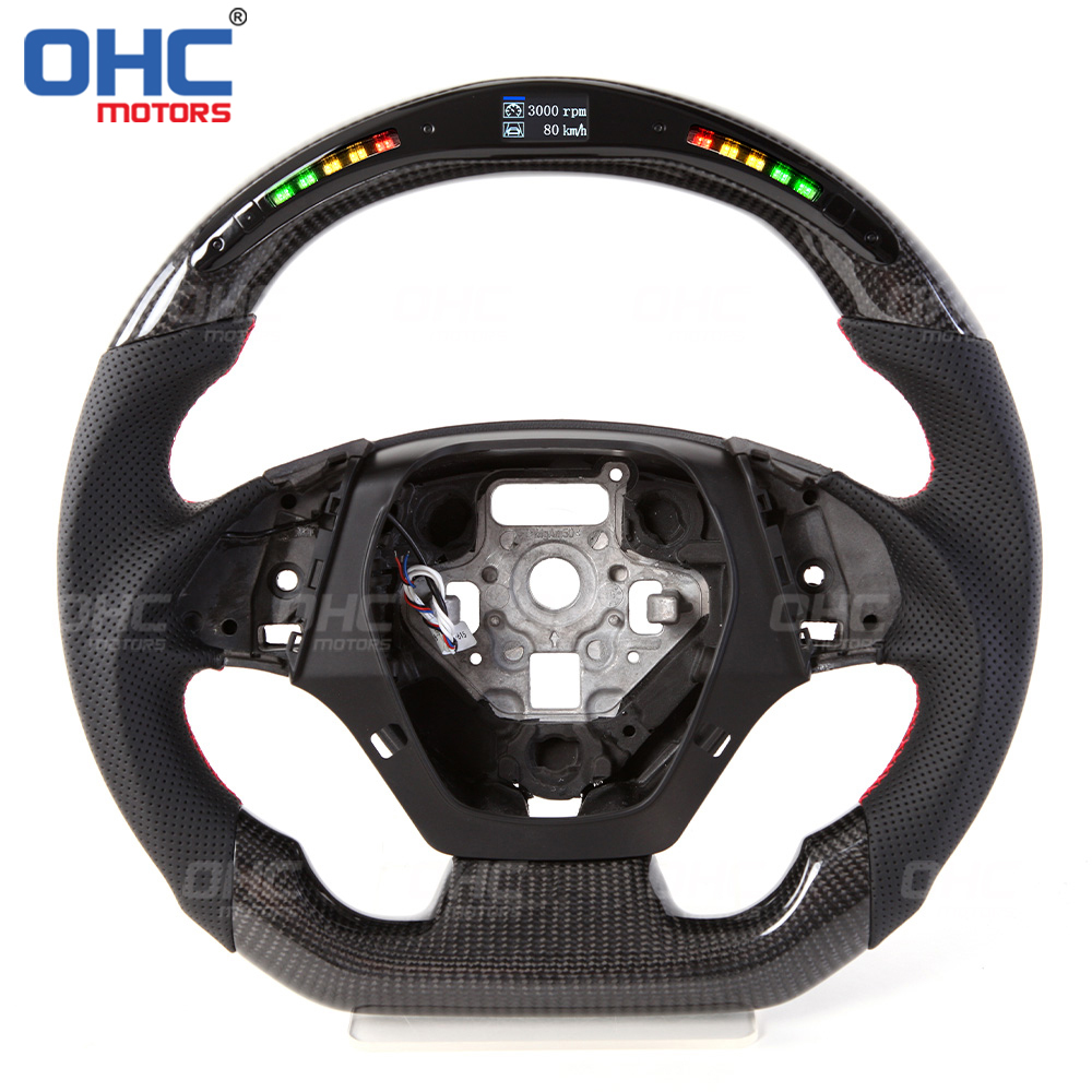 LED RPM Racing Car Carbon Fiber Steering Wheel for Chevrolet Corvette C6 C7 C8 Leather Car Steering Wheel Carbon Fiber ohc motors