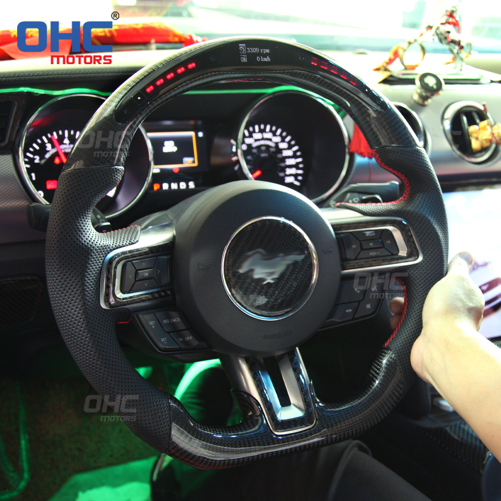 LED Carbon Fiber steering wheel for Mustang 2015-2021 Steering Wheell Carbon Fiber
