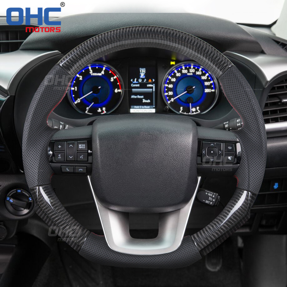 Customized Carbon Fiber Steering Wheel For Toyota Hilux Revo Fortuner 2011-2018 Innova Car steering wheel