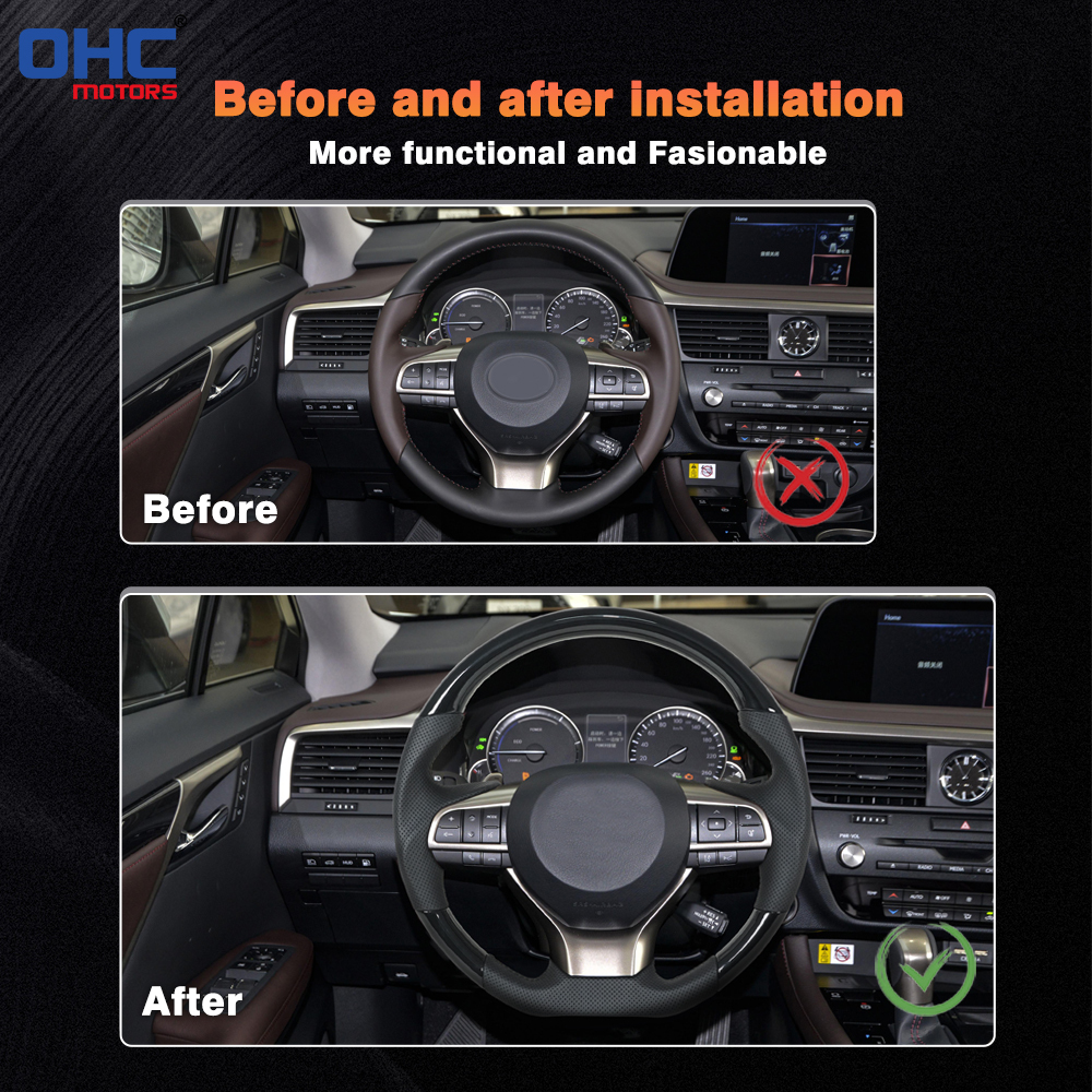 Painted Glossy Black D Shape Flat-bottom Steering Wheel for Lexus IS200t IS250 IS300 IS350 2013-2019 Preforated Leather Grip US STOCK