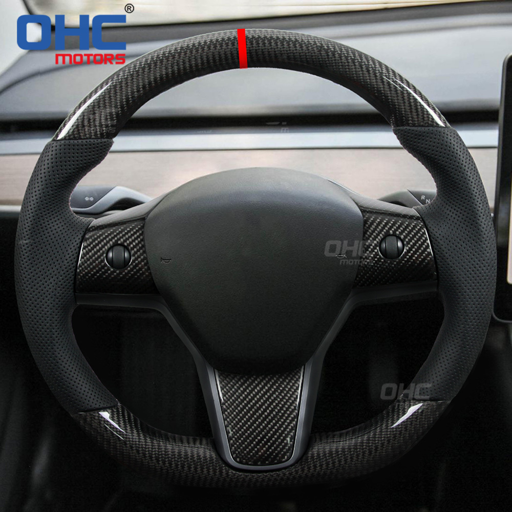 Carbon Fiber Steering Wheel For Tesla Model 3 Y 