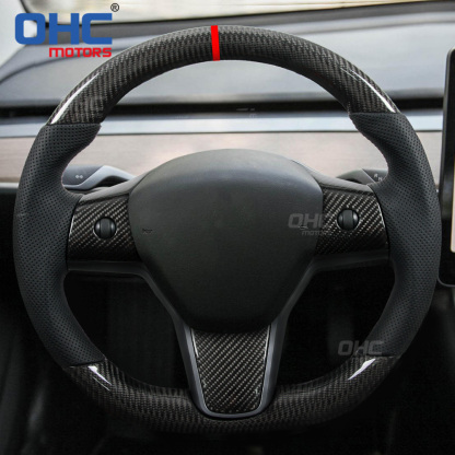 Carbon Fiber Steering Wheel For Tesla Model 3 Y 