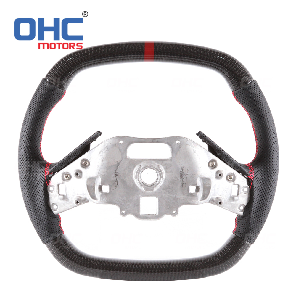 Real Carbon Fiber Steering Wheel For Chevrolet Corvette C6 C7 C8 Car Steering Wheel Carbon Fiber ohc motors