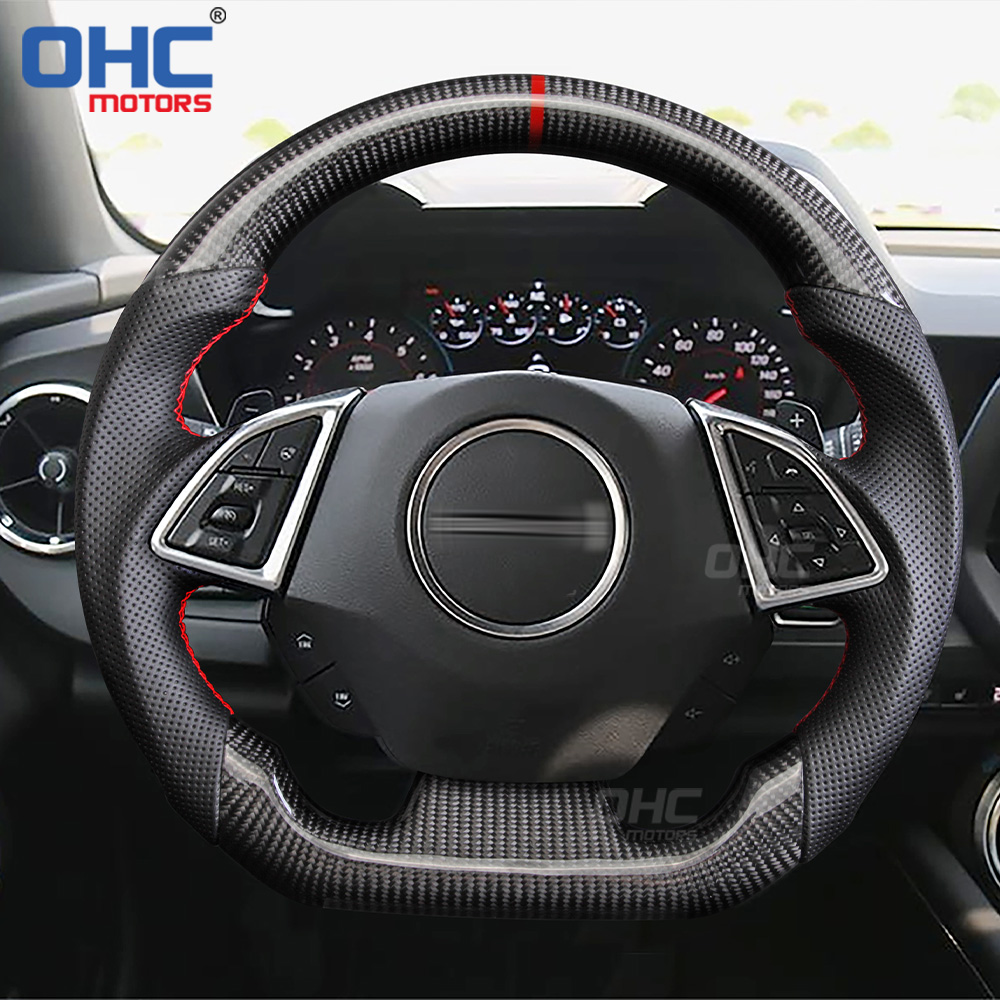 100% carbon fiber steering wheel for Chevrolet Camaro LED RPM Racing Car Steering Wheel Carbon Fiber ohc motors