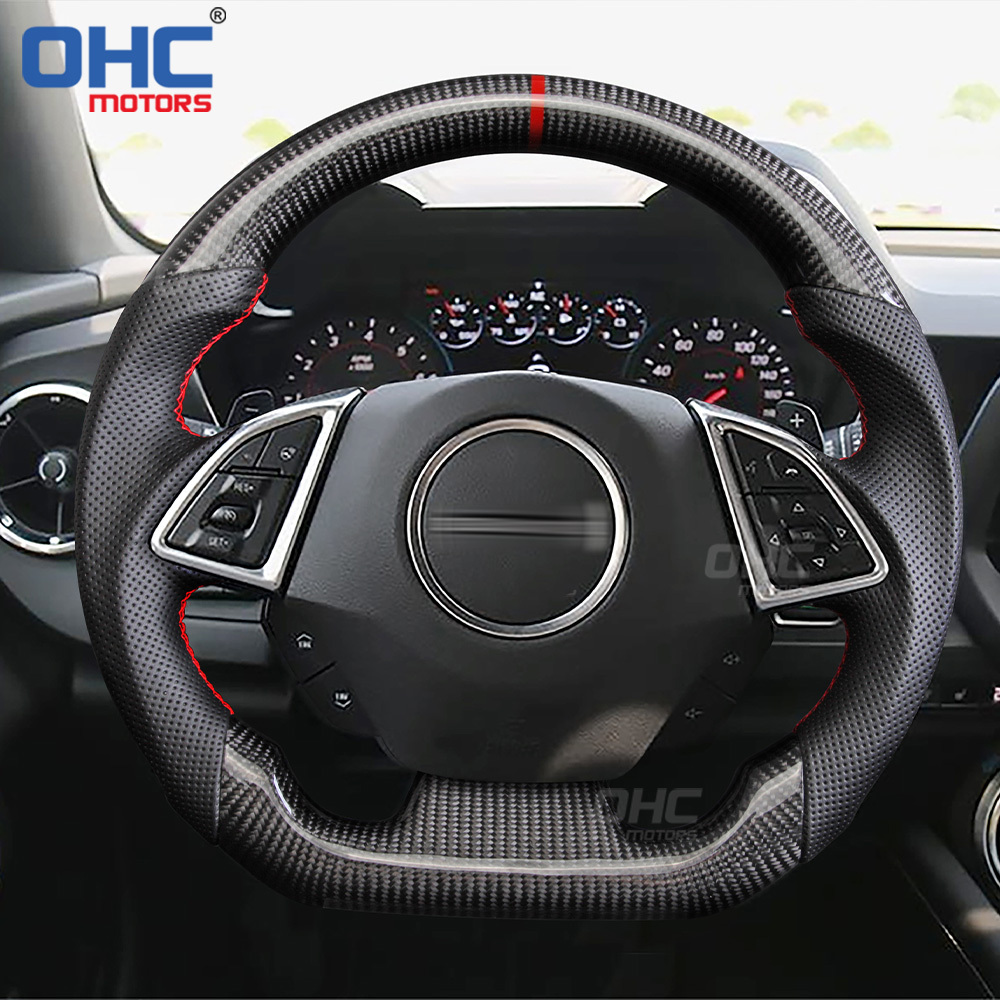 100% carbon fiber steering wheel for Chevrolet Camaro LED RPM Racing Car Steering Wheel Carbon Fiber ohc motors