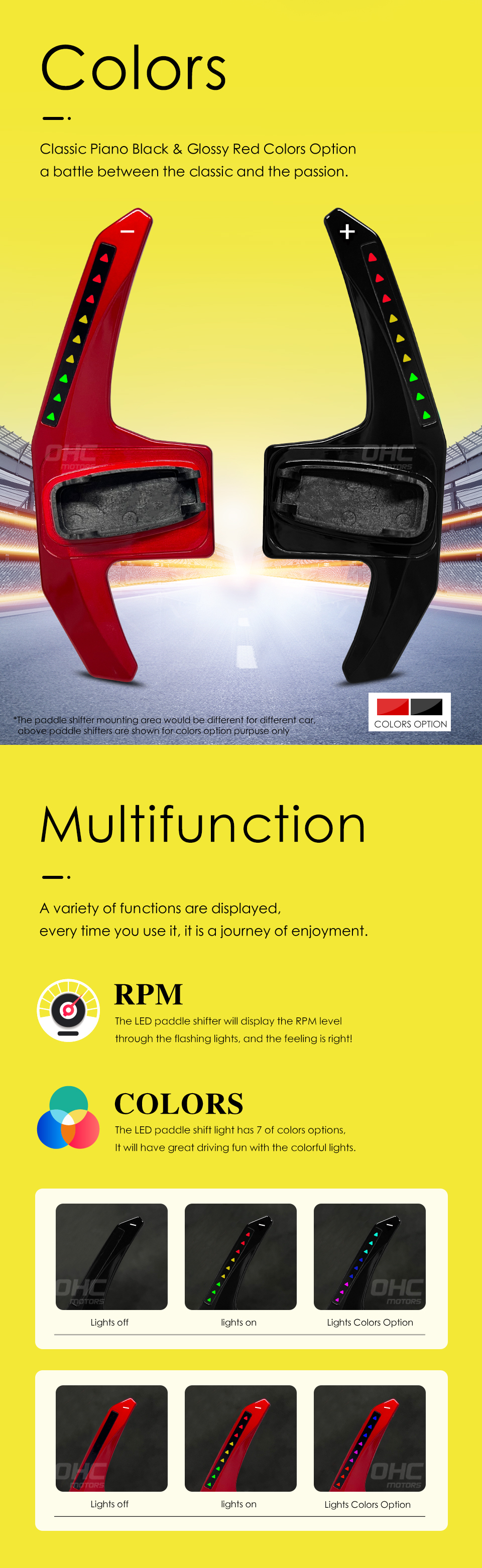 LED RPM Paddle Shift for Seat Leon Cupra mk2 mk3 LED RPM Racing Car Steering Wheel Paddle Shift Shifter Shifters