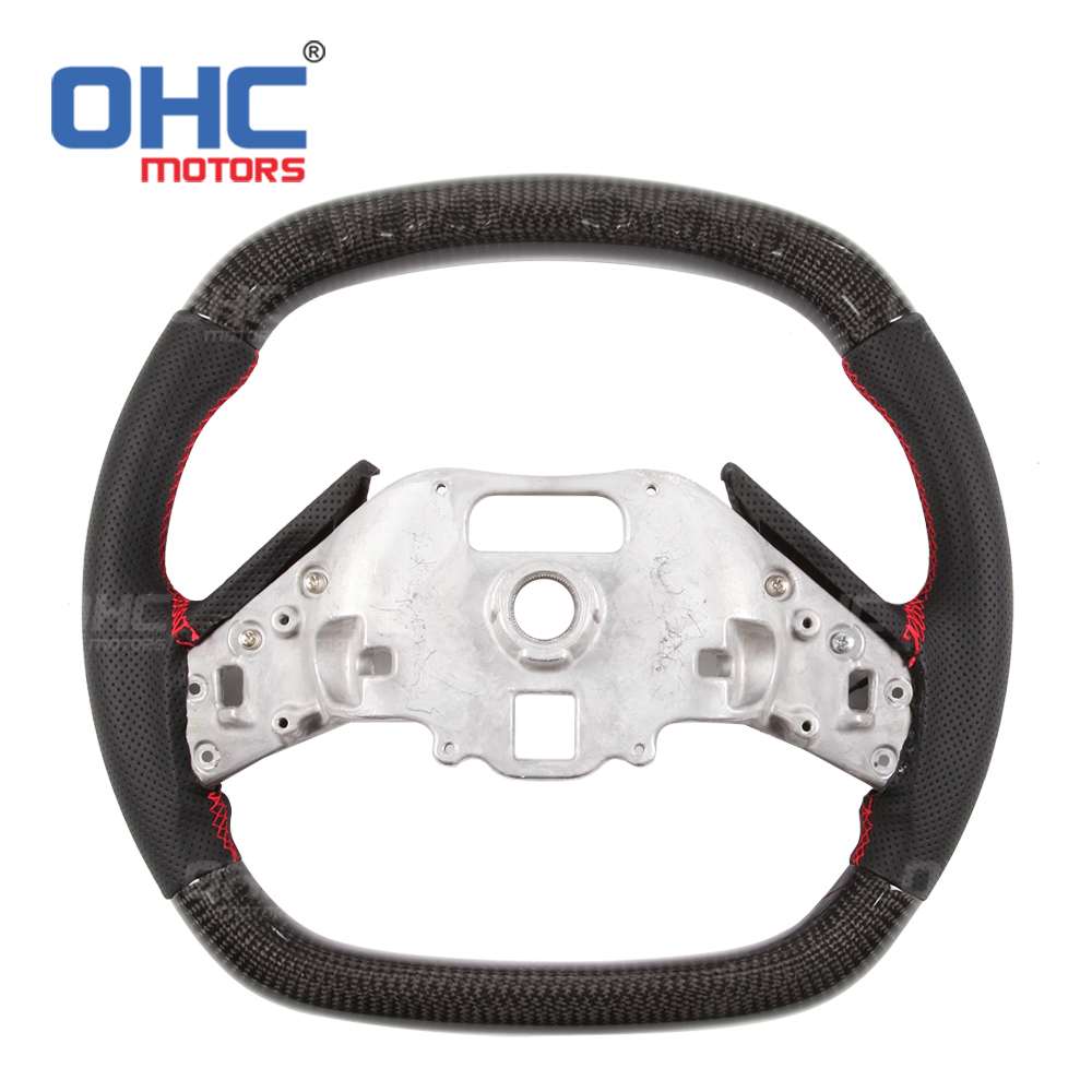 LED RPM Racing Car Carbon Fiber Steering Wheel for Chevrolet Corvette C6 C7 C8 Leather Car Steering Wheel Carbon Fiber ohc motors