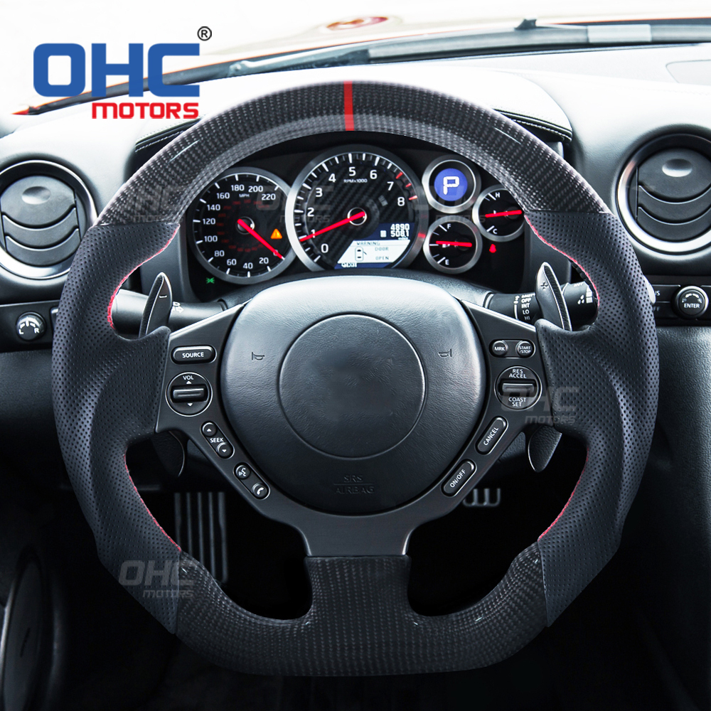 LED Carbon Fiber Steering Wheel Nissan GTR R35 Skyline 2009 2010 2011 2012 2013 2014 2015 2016 Car Steering Wheel Carbon Fiber