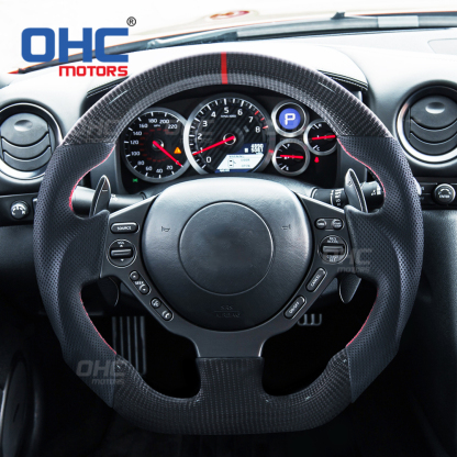 LED Carbon Fiber Steering Wheel Nissan GTR R35 Skyline 2009 2010 2011 2012 2013 2014 2015 2016 Car Steering Wheel Carbon Fiber