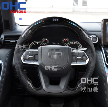 LED Perforamnce Real Carbon fiber Steering Wheel For Toyota LC300 Steering Wheel Carbon Fiber ohc motors