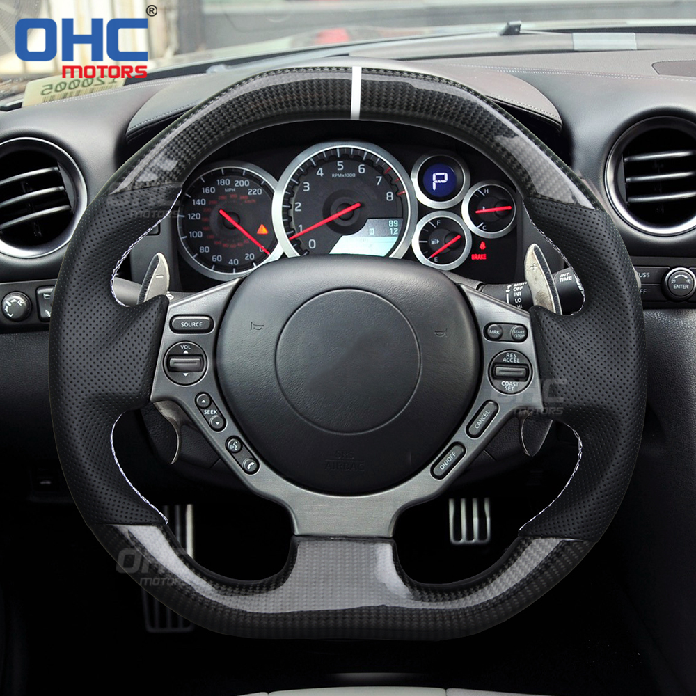 LED Carbon Fiber Steering Wheel Nissan GTR R35 Skyline 2009 2010 2011 2012 2013 2014 2015 2016 Car Steering Wheel Carbon Fiber