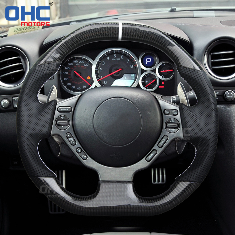 LED Carbon Fiber Steering Wheel Nissan GTR R35 Skyline 2009 2010 2011 2012 2013 2014 2015 2016 Car Steering Wheel Carbon Fiber