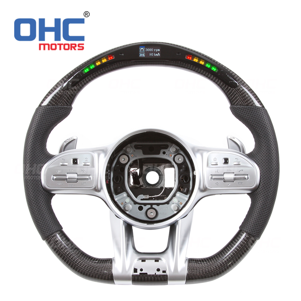 Wholesale Car Carbon Fiber Steering Wheel Assembly Set Compatible with Mercedes-Benz W204 W205 W211 AMG GLE CLA Leather Suede Carbon Fiber