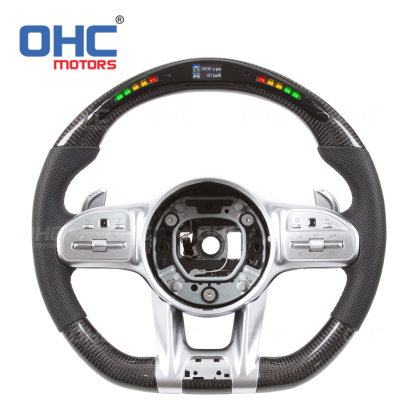 Wholesale Car Carbon Fiber Steering Wheel Assembly Set Compatible with Mercedes-Benz W204 W205 W211 AMG GLE CLA Leather Suede Carbon Fiber