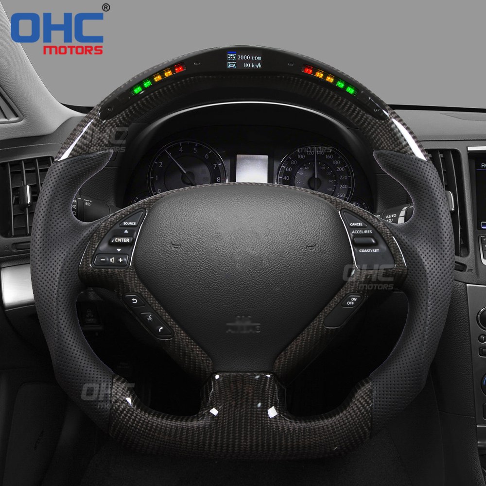 LED Peformance Car Steering Wheel Fit For Infiniti G37 REAL 100% Carbon Fiber Steering Wheel 