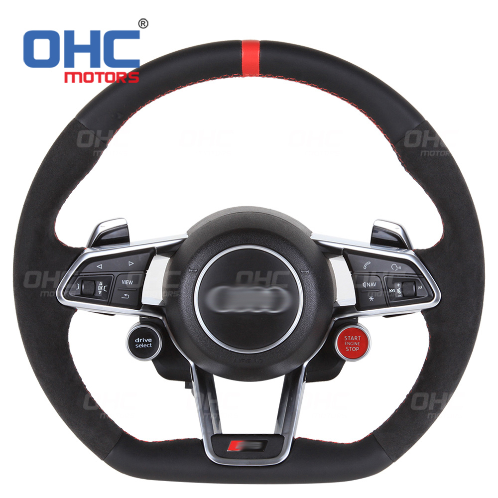 Steering Wheel Assembly Audi R8 for S3 S4 S5 S6 S7 A3 A4 A5 A6 A7 RS3 RS4 RS5 RS6 RS7 LED Racing Car Steering Wheel Carbon Fiber