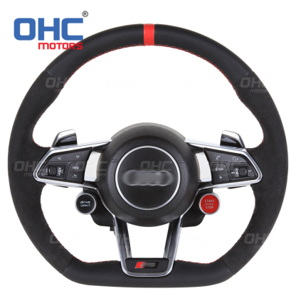 Steering Wheel Assembly Audi R8 for S3 S4 S5 S6 S7 A3 A4 A5 A6 A7 RS3 RS4 RS5 RS6 RS7 LED Racing Car Steering Wheel Carbon Fiber