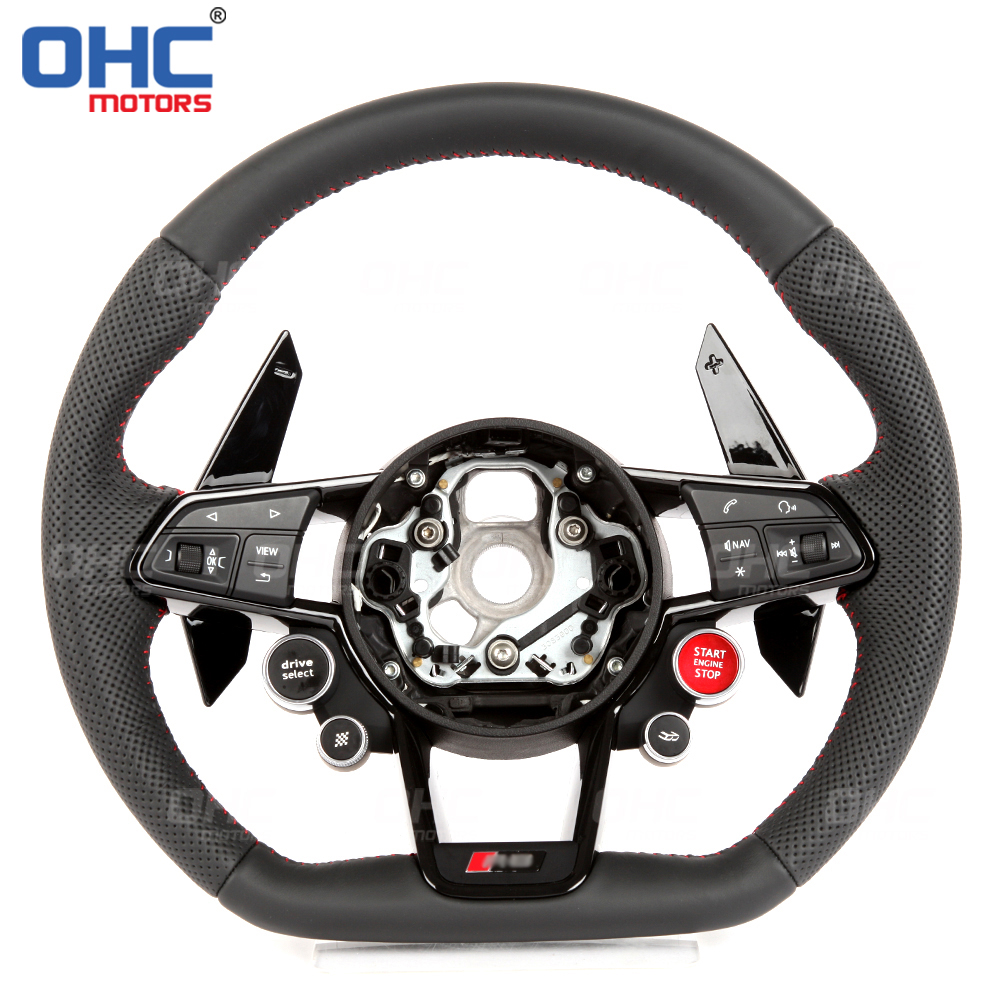 Steering Wheel Assembly Audi R8 for S3 S4 S5 S6 S7 A3 A4 A5 A6 A7 RS3 RS4 RS5 RS6 RS7 LED Racing Car Steering Wheel Carbon Fiber
