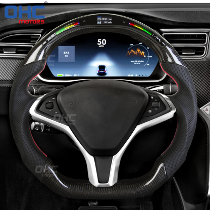 LED Carbon Fiber Steering Wheel For Tesla Model X Tesla Model S
