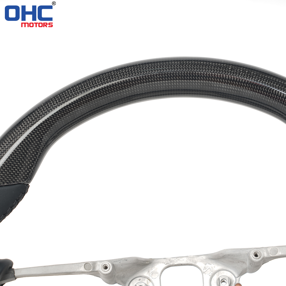 Prepreg Dry Carbon Fiber O-Shaped Steering Wheel for Porsche 911 Panamera 718 Boxster Cayenne Macan Preforated Leather Grip US STOCK