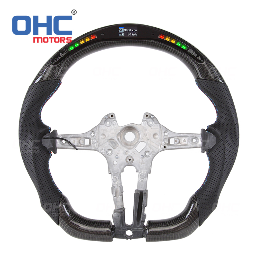  LED RPM Car Steering Wheel for BWM M3 F20 F21 F40 F22 F23 F45 F44 F30 F31 F35  F32 F33 F36 Steering Wheel Carbon Fiber ohc motors